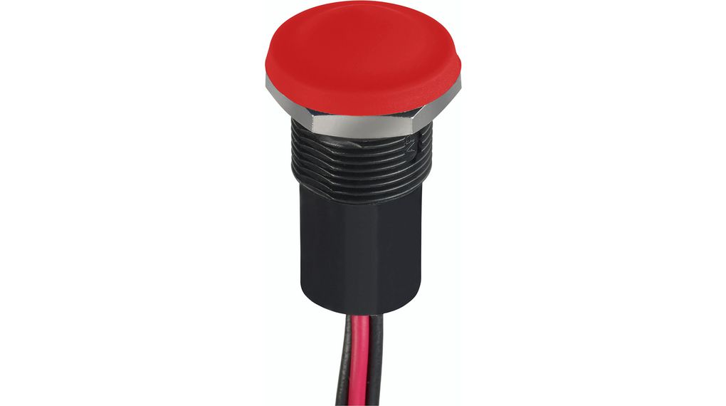 Pushbutton Switch Momentary Function Panel Mount Red