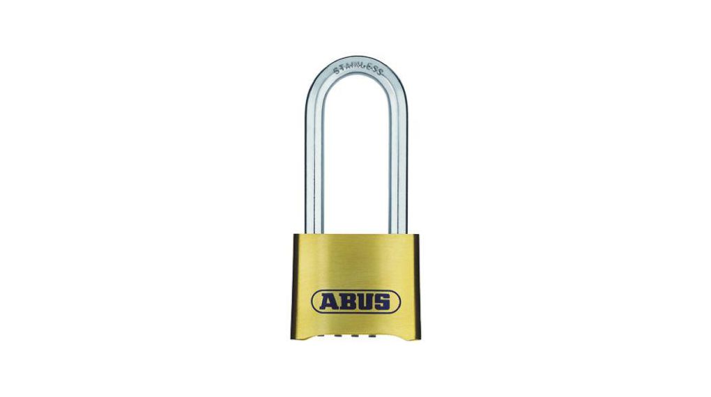 ABUS Combination Weatherproof Brass, Stainless Steel Weatherproof Padlock, 8mm Shackle, 53mm Body