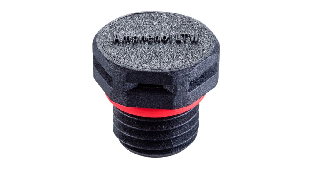 Drukverlichtingsventilator zonder moer, zwart/rood, 15.8mm, M12, IP68