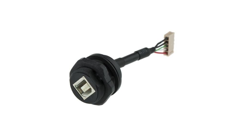 Connector, USB-A 2.0, Aansluiting, Paneelmontage