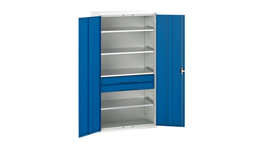 Regalschrank mit 4 Regalen und 2 Schubladen, 75kg, 550m x 1.05m x 2m