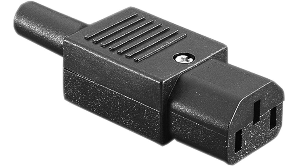 IEC-Csatlakozó dugasz, Kimenet, C15, 10A, ø7.6mm, Egyenes