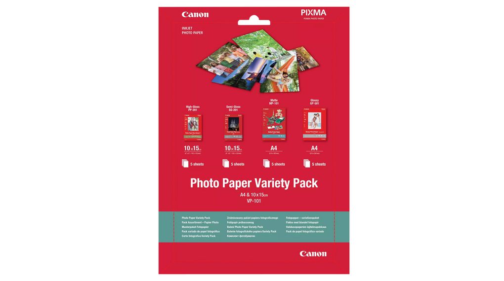 Variety Paper Pack, Photo, 10 x 15 cm / A4, 297 x 210mm, 20 Sheets