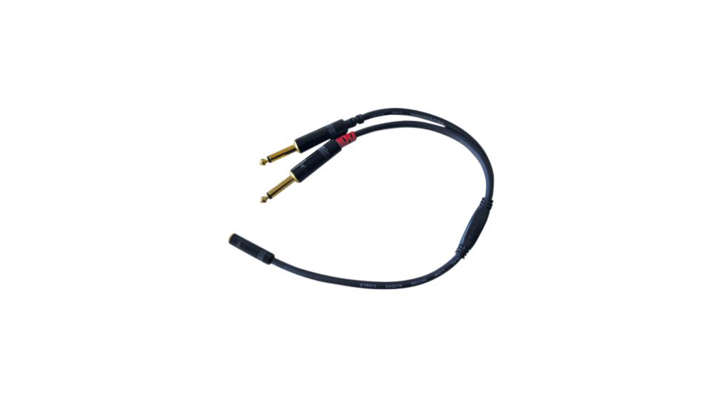 Audio Cable, 3.5 mm Jack Socket - 2x 6.35 mm Jack Plug, 300mm