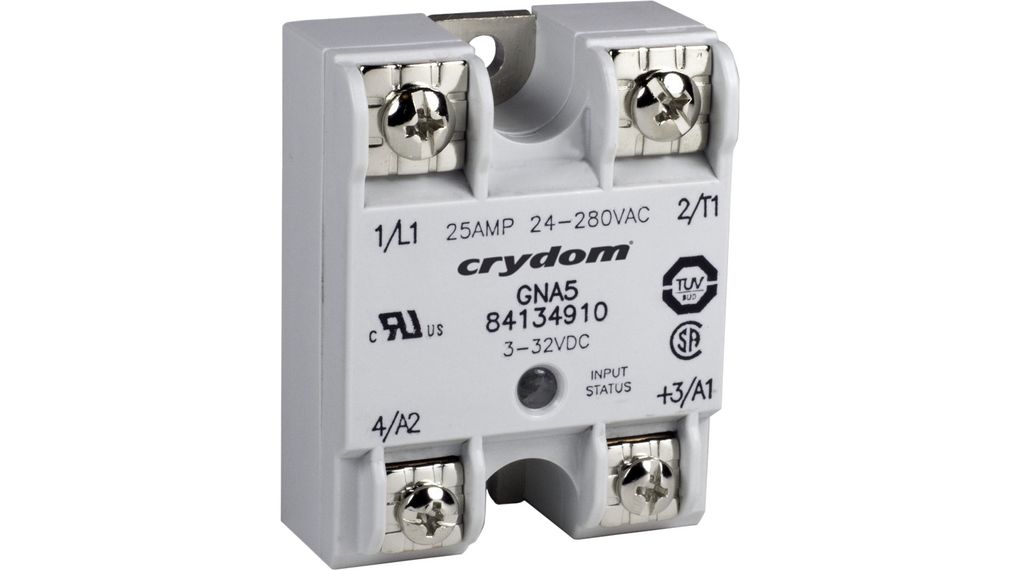Solid State Relay Single Phase, GN, 1NO, 25A, 280V, Screw Terminal