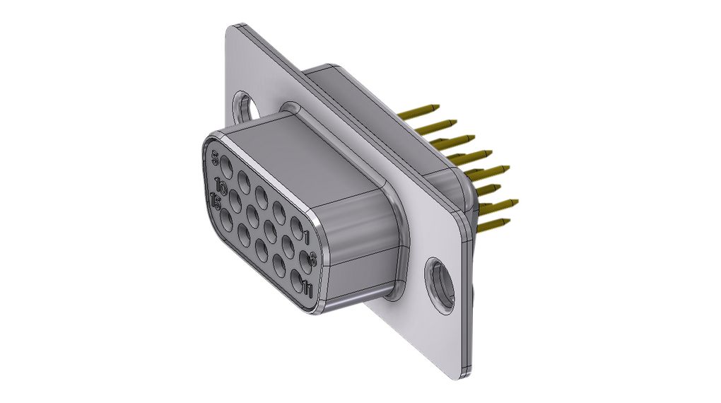 HD-D15SY/2 | Deltron Connectors High Density D-Sub Connector, Socket ...