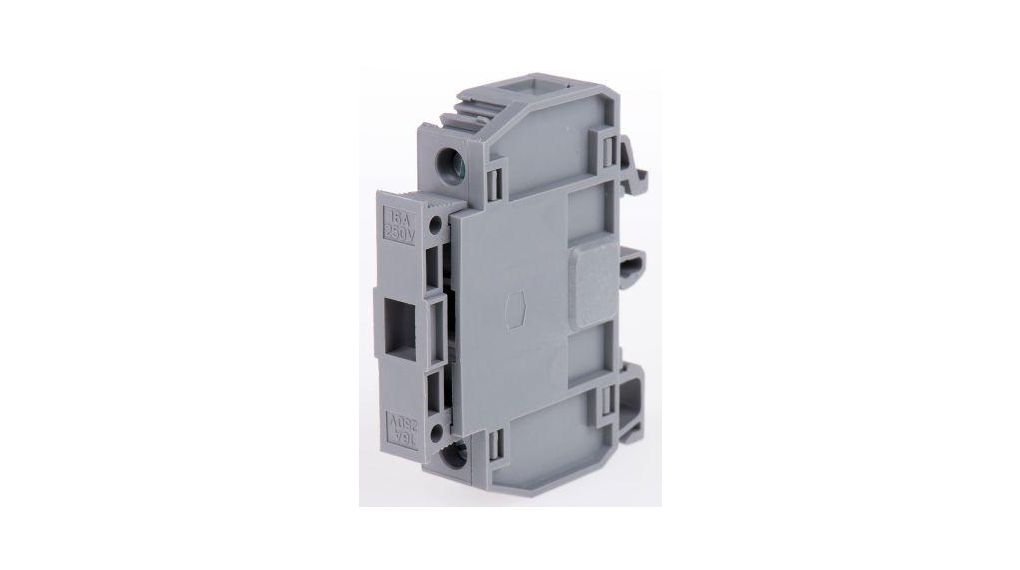M Series Grey Fused DIN Rail Terminal, 10mm², Screw Termination, Fused