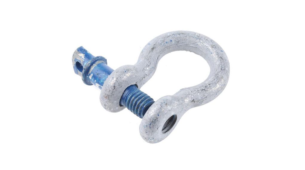 Bow Shackle, Zinc Plated Steel, 0.75t, Gewindestift, Stahl