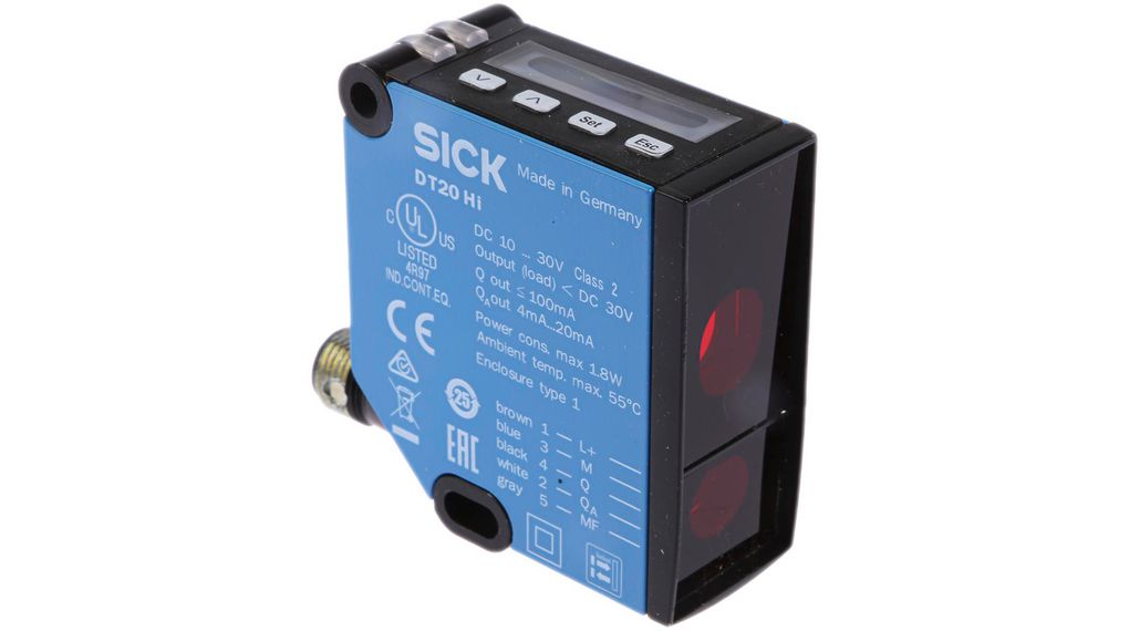 SICK Background Suppression Distance Sensor, Block Sensor Analogique 2.8ms 100mA Laser IP65