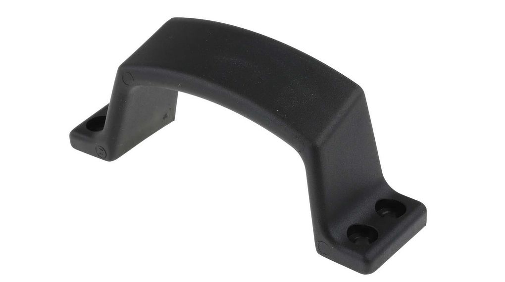 Black Plastic Handle 64 mm Height, 42mm Width, 164mm Length, 164mm, Kunststoff, Schwarz, Packung à 2 Stück