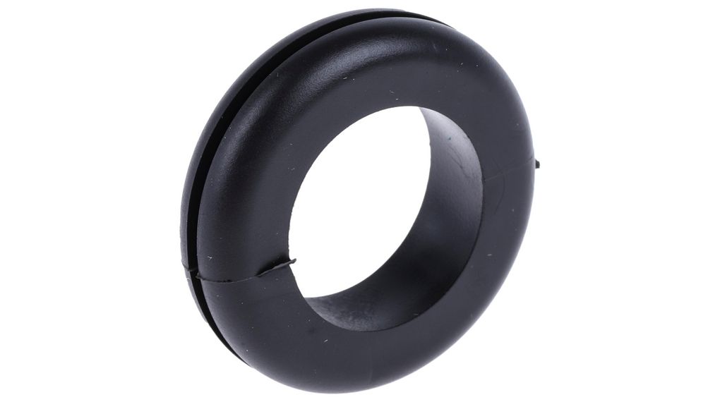 Black PVC 25mm Cable Grommet for Maximum of 18.5mm Cable Dia.