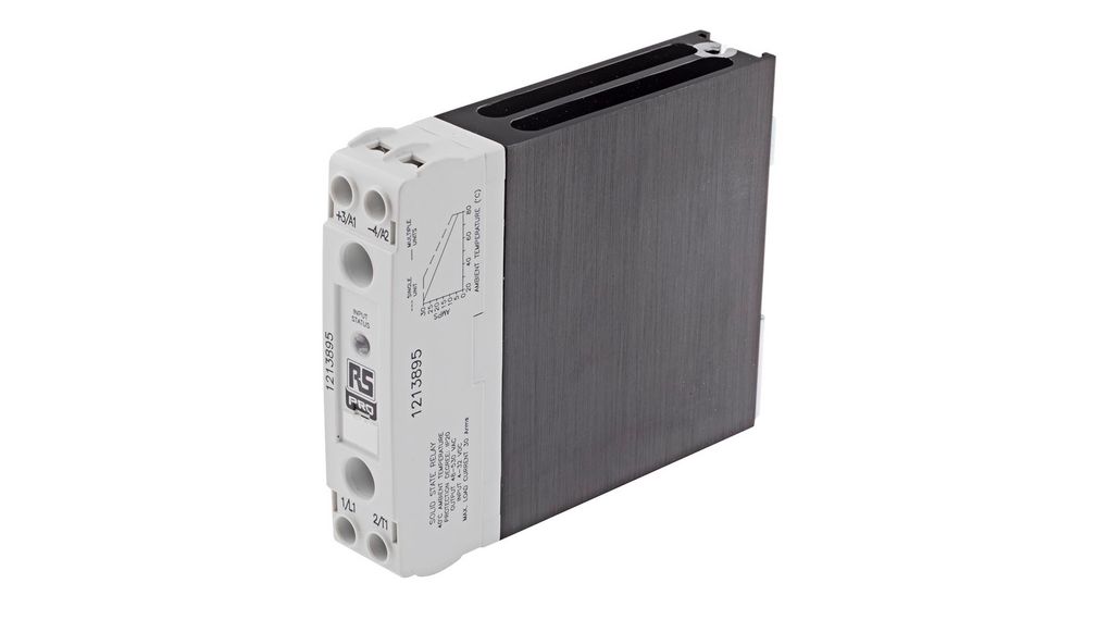 Relay Module Elfa 1213895 | RS PRO Solid State Relay, 30 A Load, DIN Rail Mount, 530 V ...