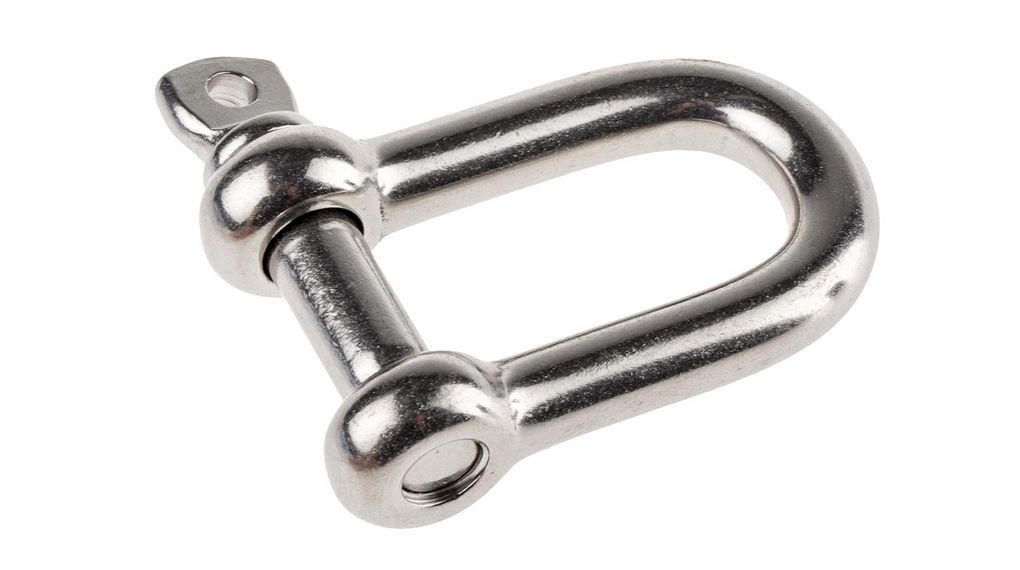 D-Shackle, Stainless Steel, Gewindestift, Edelstahl