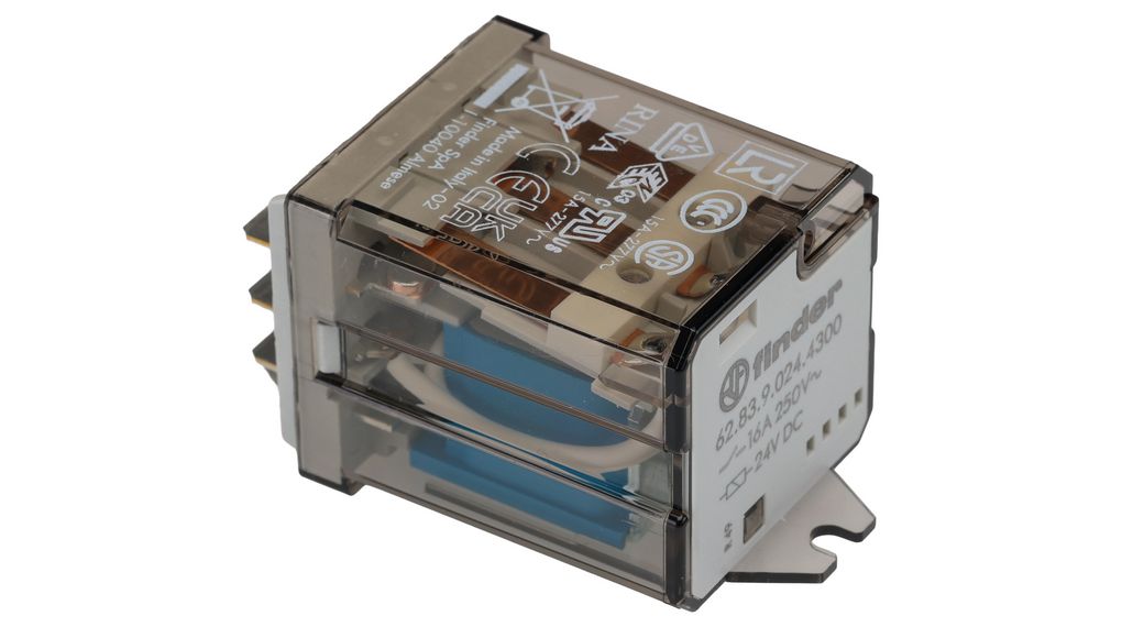 Finder Flange Mount Power Relay, 24V dc Coil, 16A Switching Current, 3PST