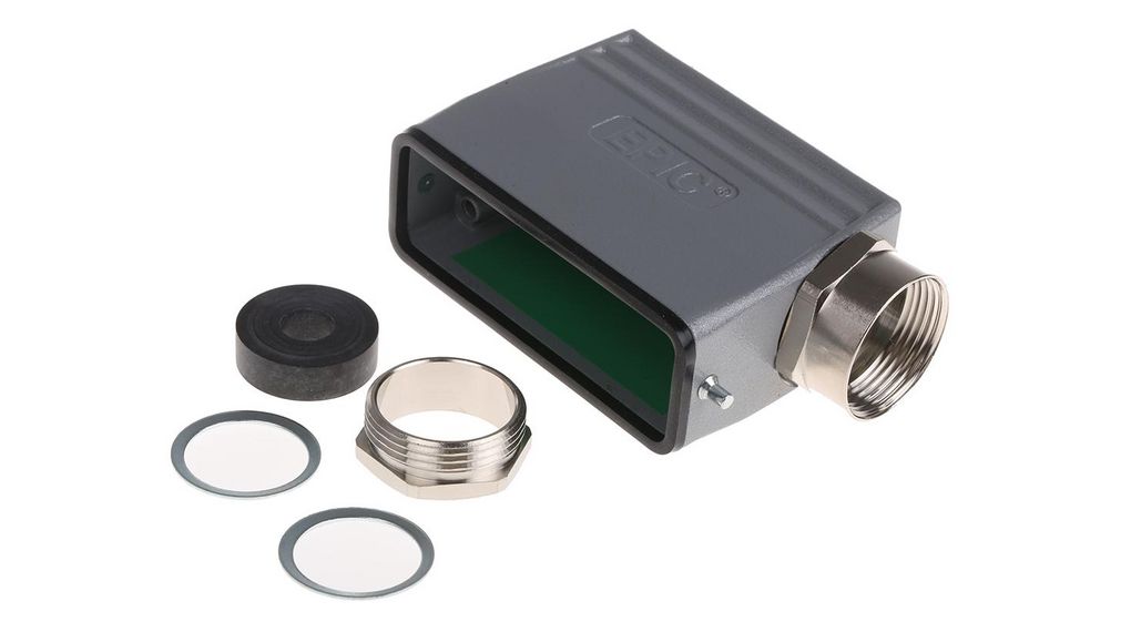 EPIC H-A Heavy Duty Power Connector Hood, 16 Contacts, PG21 Thread, Side Entry