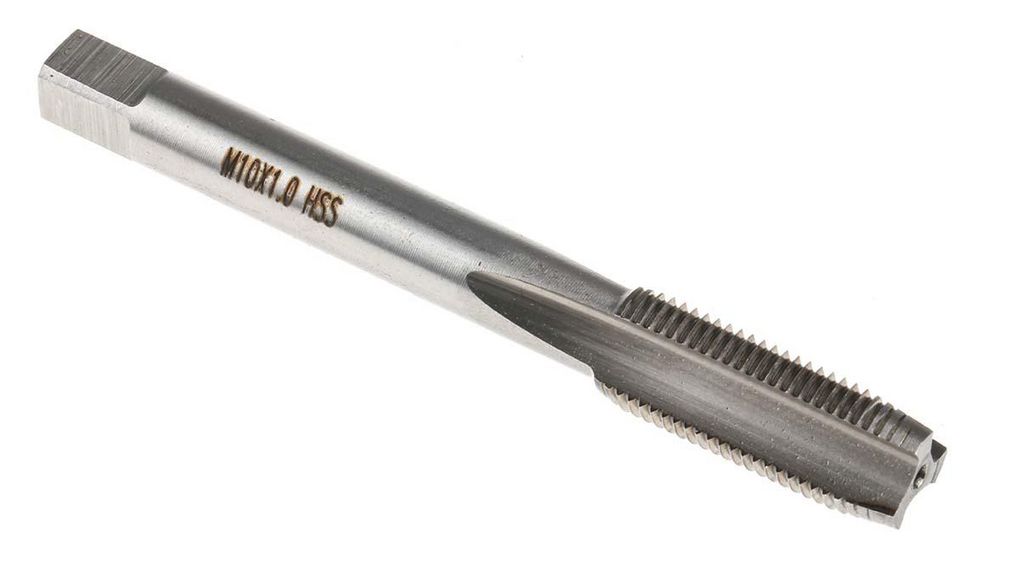 Threading Tap HSS 1-Piece 1mm Pitch Metric Fine Standard M10 Thread