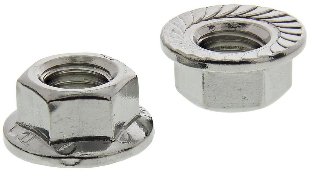 Stainless Steel Flanged Hex Nut, DIN 6923, M12
