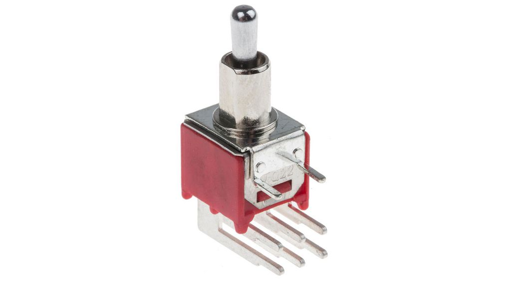 Toggle Switch, PCB Mount, On-Off-On, DPDT, Through Hole Terminal