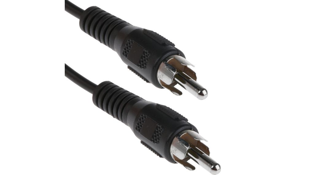 Male RCA to Male RCA Aux Cable, Black, 5m