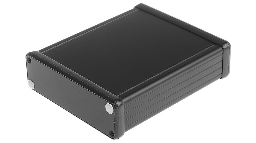 Hammond 1455 Series Black Aluminium Enclosure, IP54, Black Lid, 120 x 103 x 31mm 103x31mm