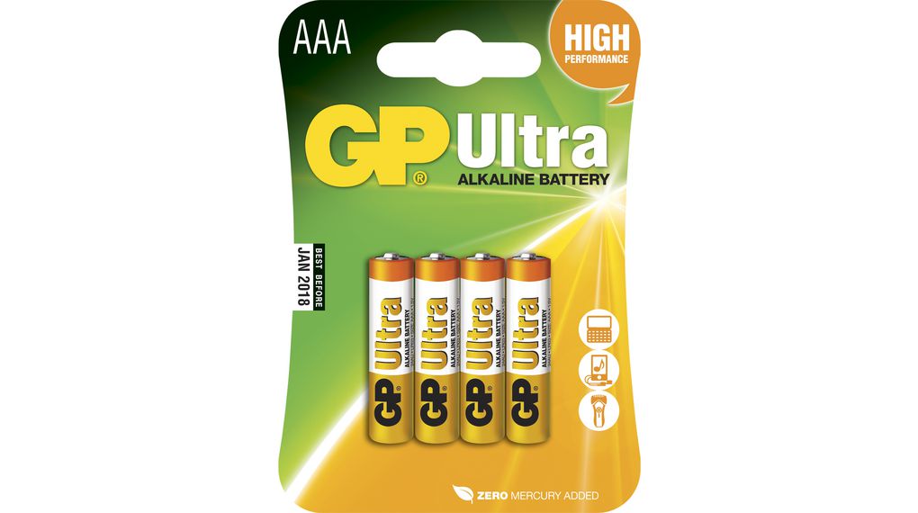 GP Batteries Ultra Alkaline AAA Batteries