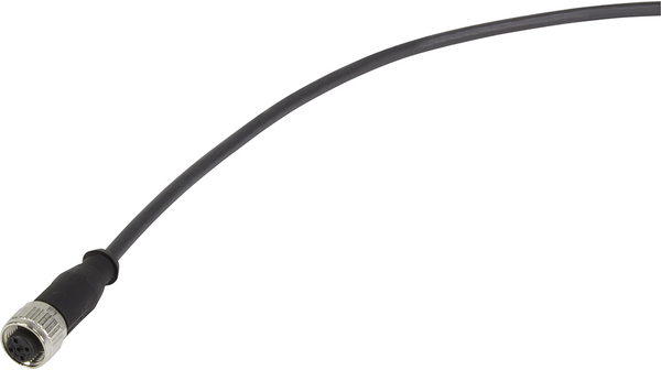 Kabel pro snímače, Zásuvka M12 - Neizolované konce, 4 Vodiče, 10m, IP67, Černá