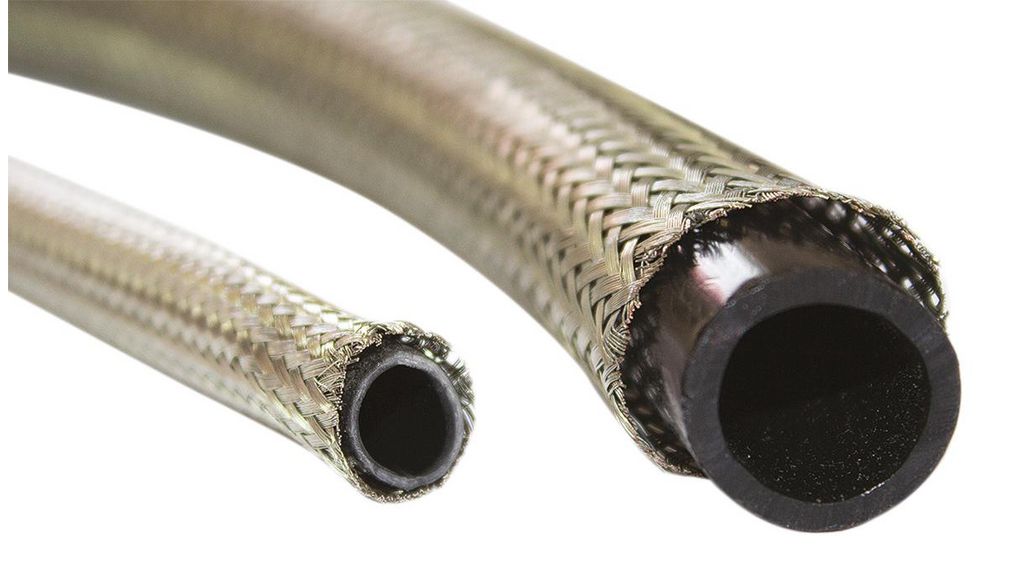 Cable Sleeving 6 ... 9.5mm Tinned Copper 10m Silver, Reel of 10 meter