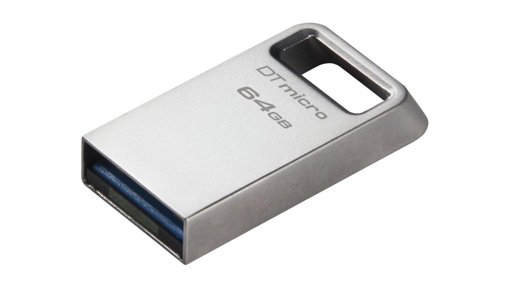 USB-memória, DataTraveler Micro, 64GB, USB 3.1, Ezüst