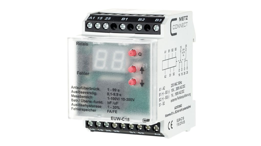 11027405 Metz Connect Voltage Monitoring Relay 2co 8a 250v 2kva