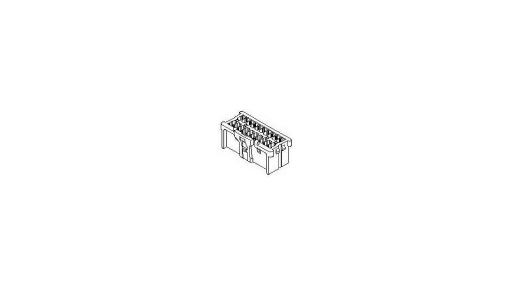 2.00mm Pitch MicroClasp WTB Receptacle Housing Positive Lock Dual Row 24 Circuits White