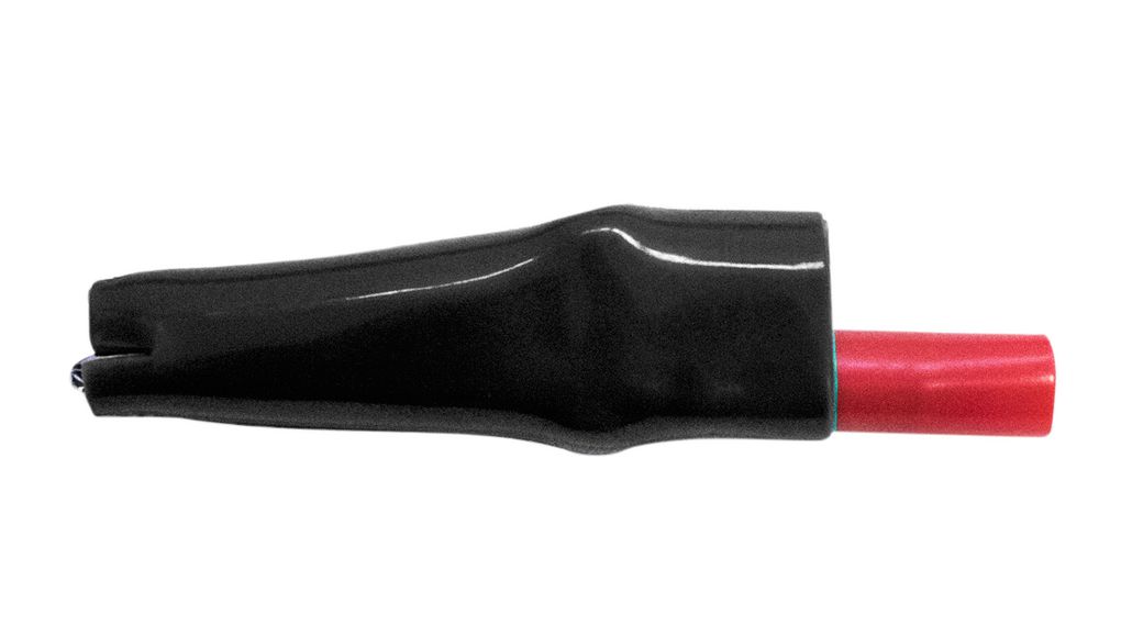 Krokodilleklemme 10A Svart Forniklet stål PVC