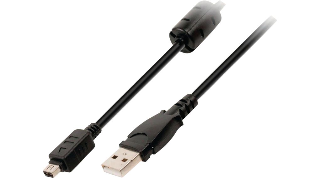 Camera Data Cable USB A Male - Olympus 12-pin Male 2m Zwart