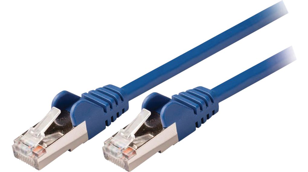 Propojovací kabel, Zástrčka RJ45 - Zástrčka RJ45, Cat 5e, SF/UTP, 500mm, Modrá