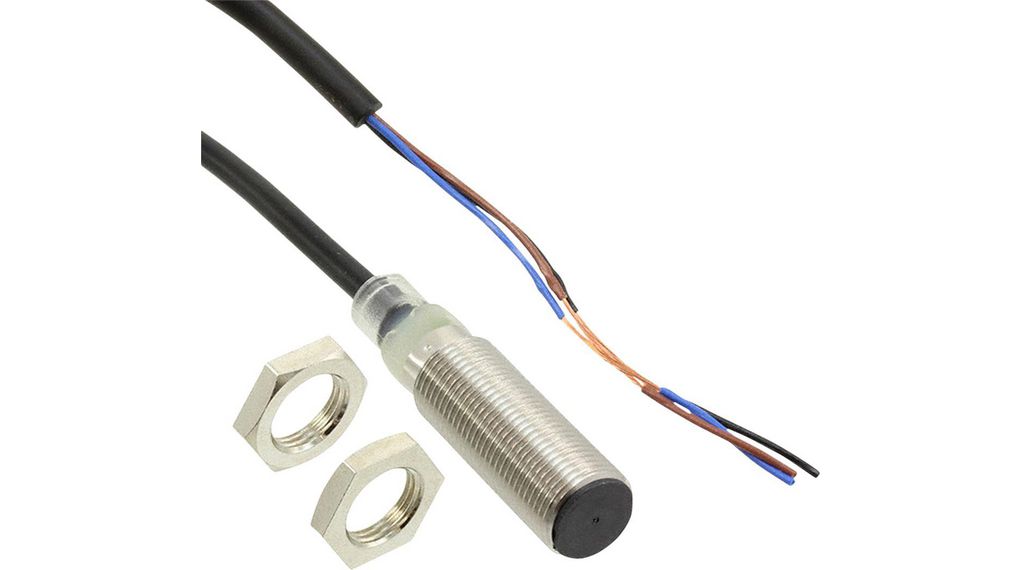 Inductive Sensor PNP, Break Contact (NC) 1kHz 30V 10mA 4mm IP67 Cable, 2 m E2B