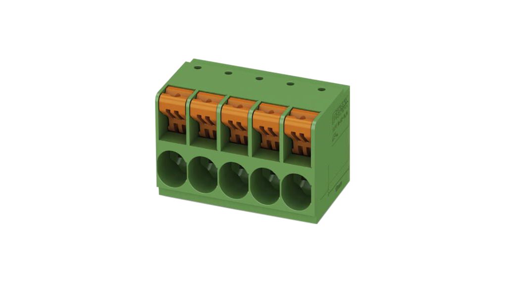 PCB Terminal Block, 10.16mm Pitch, Right Angle, Push-In, 2 Poles