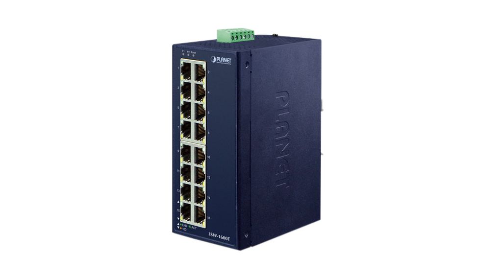 Ethernetový switch, Porty RJ45 16, 100Mbps, Bez správy