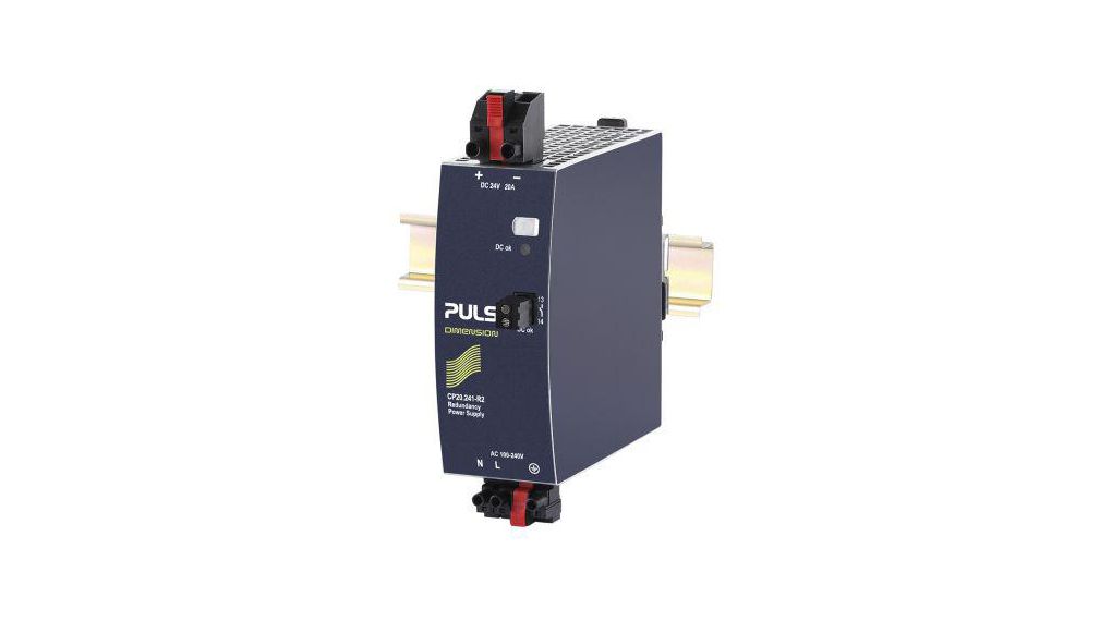 CP Redundancy Module DIN Rail Power Supply, 100 ... 240V ac ac, dc Input, 24V dc dc Output, 20A Output, 480W