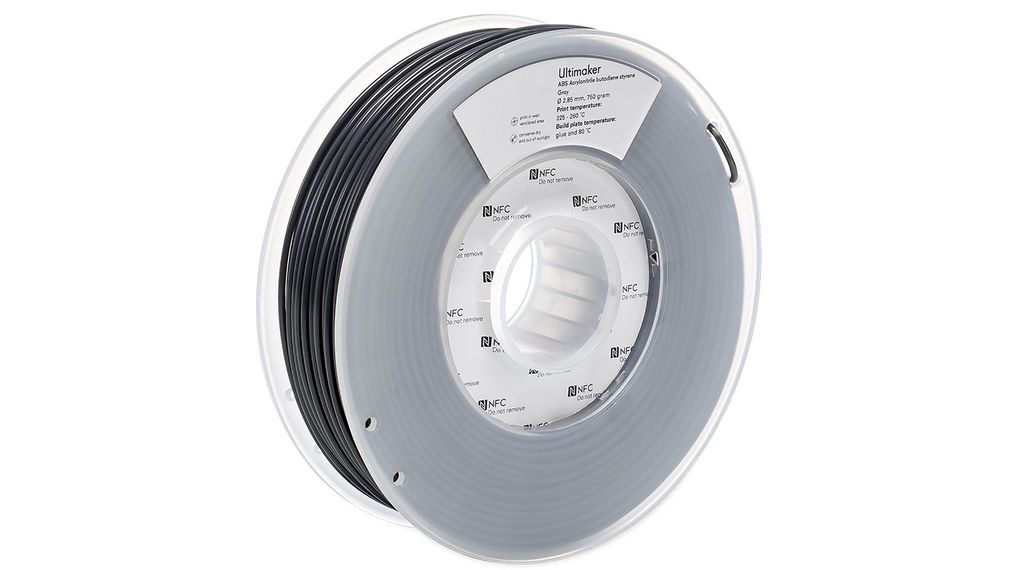 3D Printer Filament, ABS, 2.85mm, Grey, 750g