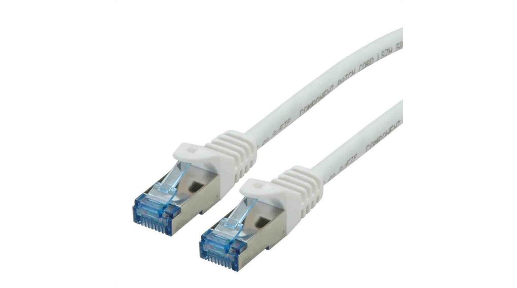 Patch Cable, RJ45 Plug - RJ45 Plug, CAT6a, S/FTP, 5m, White