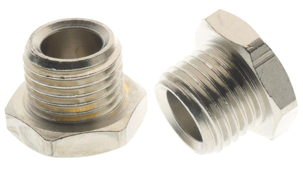 3/8 in Male Nickel Plated Brass Plug Fitting for 9.5mm Pack of 10 pieces