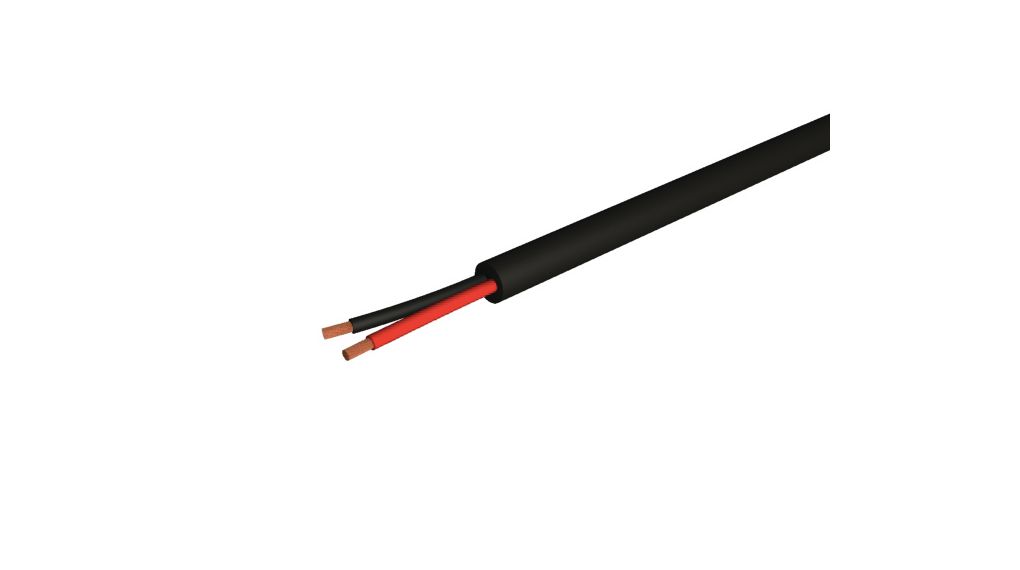 S2Ceb-Groupe CaeFHP Series 2 Core Speaker Cable, 1.5 mm² CSA, 6.2mm od, 100m, Black