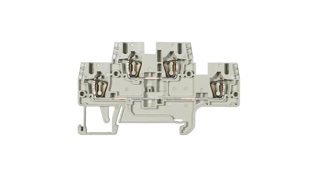 Wieland 56.703.7055.0 WKFN Series Grey, 2.5mm², Double-Level, Spring Clamp Termination Poler, Paket med 10 delar