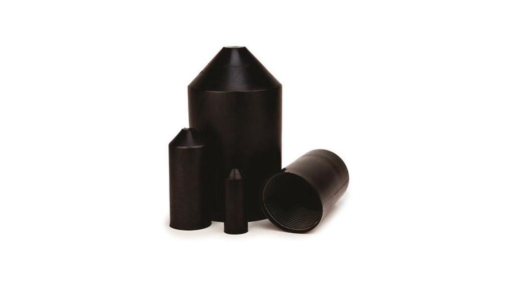3M End Cap Black, Polyolefin Adhesive Lined, 20mm