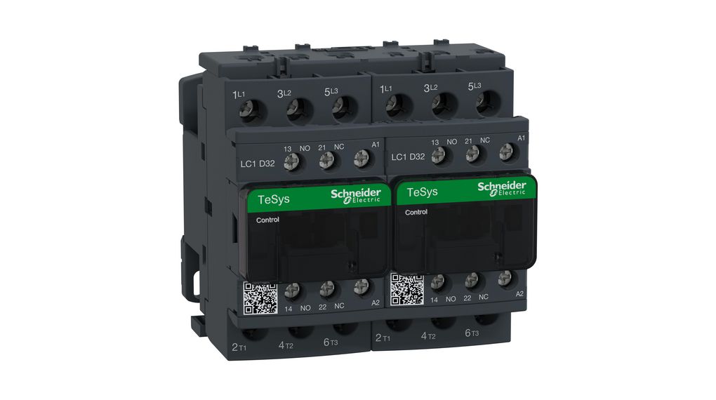 Schneider Electric TeSys D LC2D Contactor, 110 V ac Coil, 3-Pole, 32 A, 15 kW, 3NO, 690 V ac 1NO + 1NC 110V
