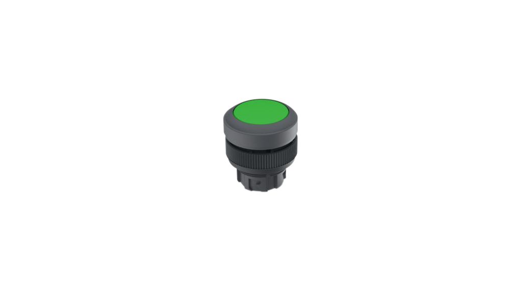 Illuminated Pushbutton Actuator with Grey Frontring Latching Function Round Button Green IP65 RAFIX 22 QR