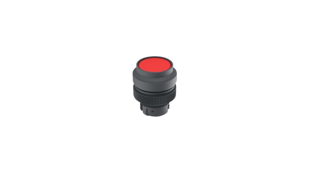 Drucktaster-Vorsatz mit grauem, vorstehendem Frontring Tastend Runde Taste Rot IP65 RAFIX 22 QR