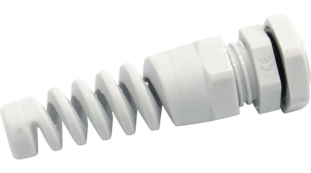 Spiral Cable Gland, 13 ... 18mm, M25, Polyamide, Grey
