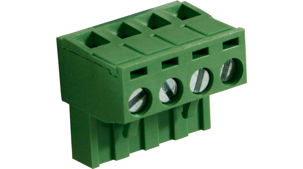 Pluggable Rising Clamp Terminal Block, Straight, 5.08mm Pitch, 4 Poles