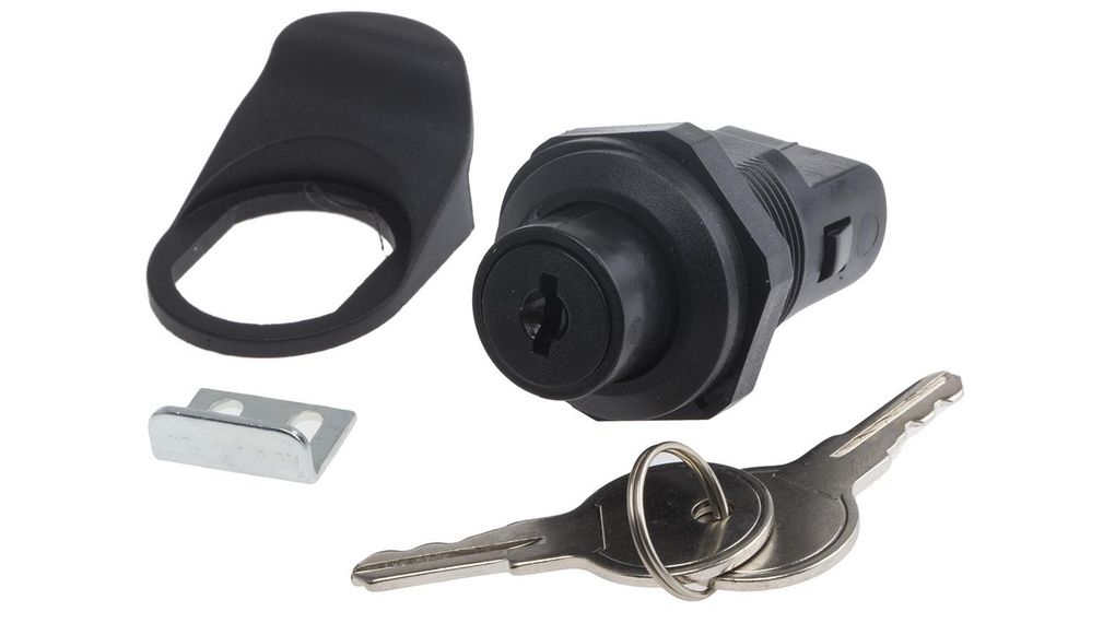 Latch with Lock, Black, 46mm, Polycarbonate (PC)