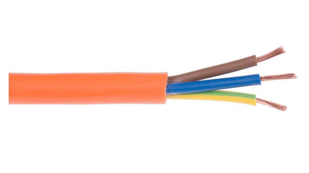 Câble d'alimentation 3x 2.5mm² Cuivre trempé Non blindé 500V 100m Orange